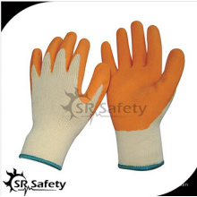SRSAFETY 10 Gauge grau Polycotton Liner beschichtet blau Latex auf Palme Handschuhe, Knickerei fertig / blau Latex Arbeit Handschuhe